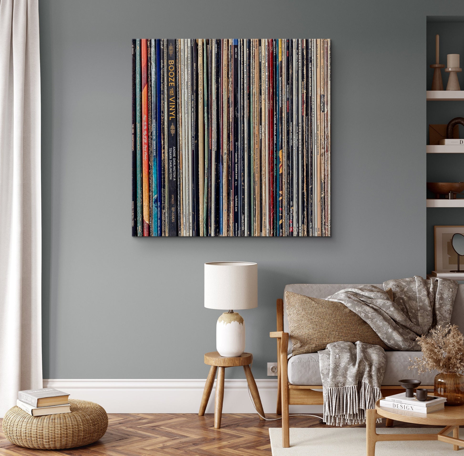 SouthandArt Retro Books Spines Wall art | Vintage Framed Canvas Art Print | RS3