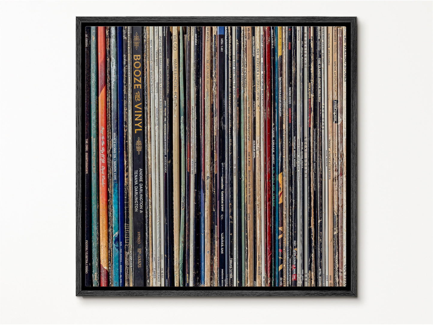 SouthandArt Retro Books Spines Wall art | Vintage Framed Canvas Art Print | RS3