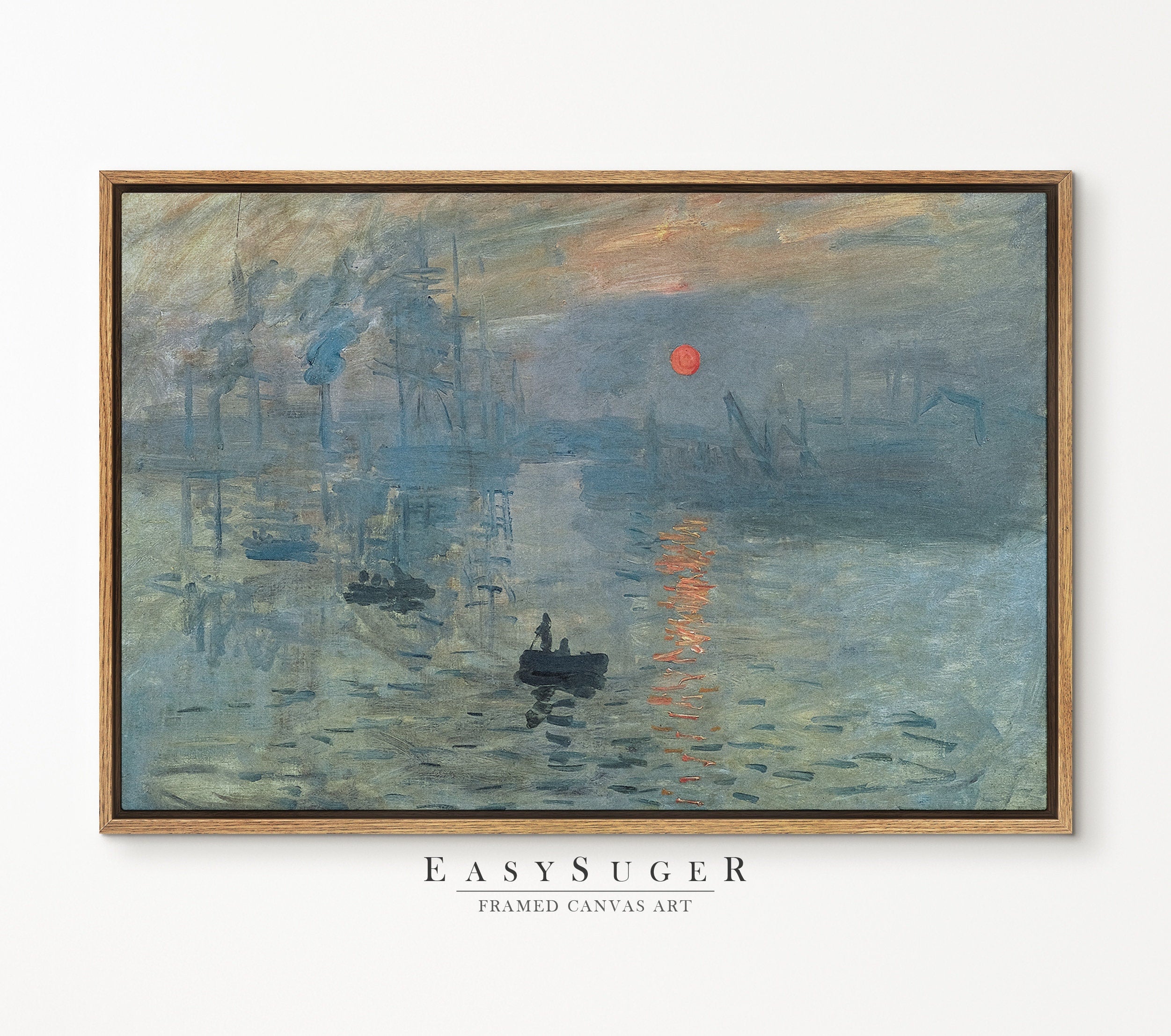 EasySuger Claude Monet Wall Art | Antibes in the Morning | buy Framed Canvas Wall Art with hanging kit