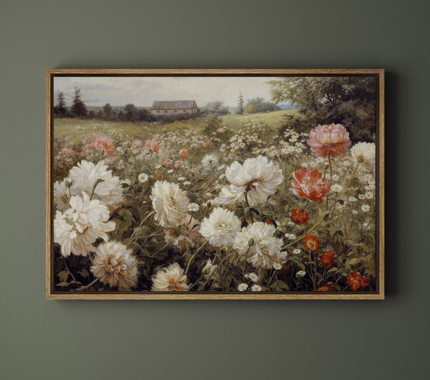 Rustic Bucolic Blossoms Flower Garden - EasySugerRustic Bucolic Blossoms Flower GardenFramed Canvas PrintsEasySugerEasySugerRustic Bucolic Blossoms Flower Garden24x16Natural