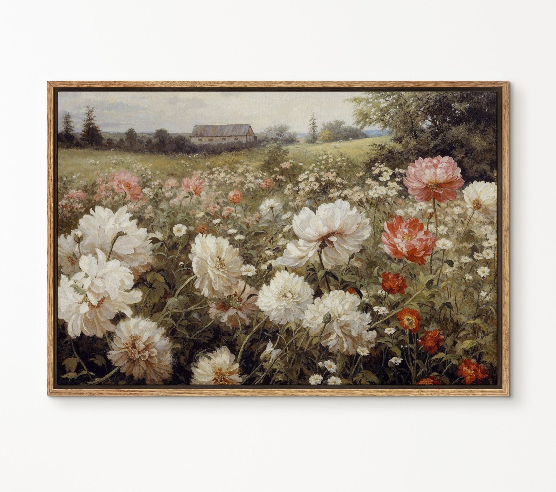 Rustic Bucolic Blossoms Flower Garden - EasySugerRustic Bucolic Blossoms Flower GardenFramed Canvas PrintsEasySugerEasySugerRustic Bucolic Blossoms Flower Garden24x16Natural