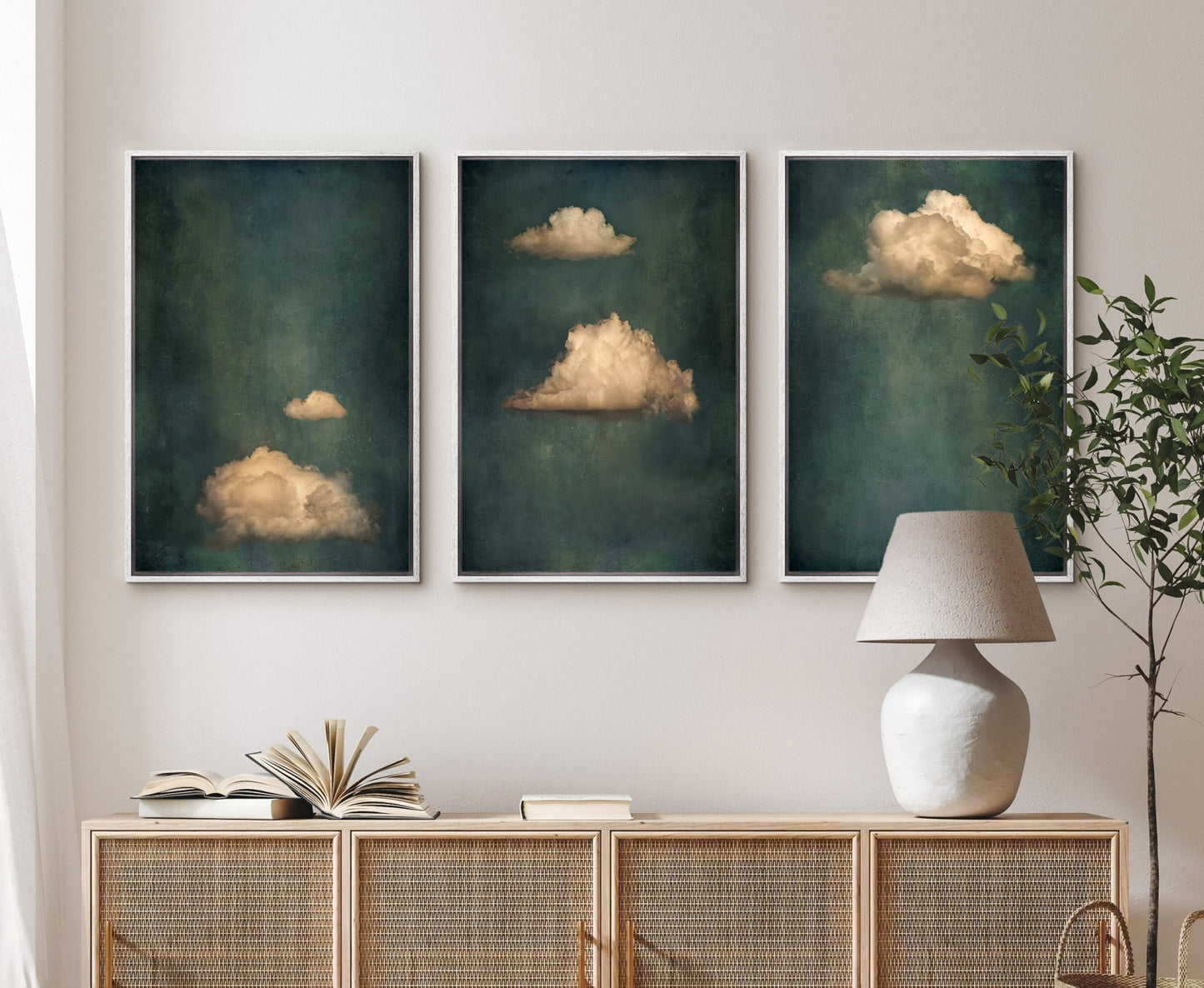 Sage | Set of 3 Antique Clouds - EasySugerSage | Set of 3 Antique CloudsFramed Canvas PrintsEasySugerEasySugerSage | Set of 3 Antique Clouds3 pieces of 16x24Light