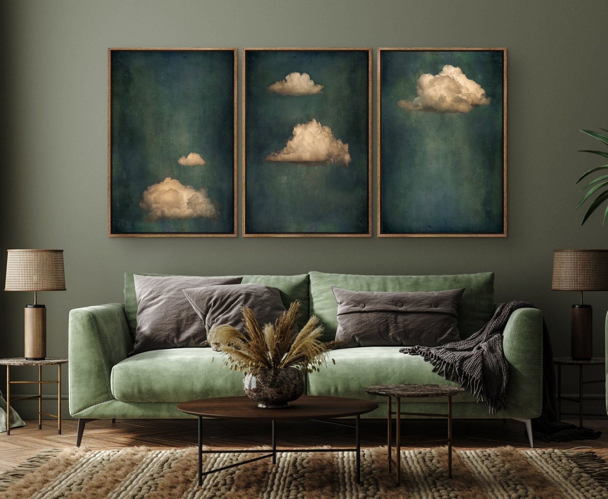 Sage | Set of 3 Antique Clouds - EasySugerSage | Set of 3 Antique CloudsFramed Canvas PrintsEasySugerEasySugerSage | Set of 3 Antique Clouds3 pieces of 16x24Natural