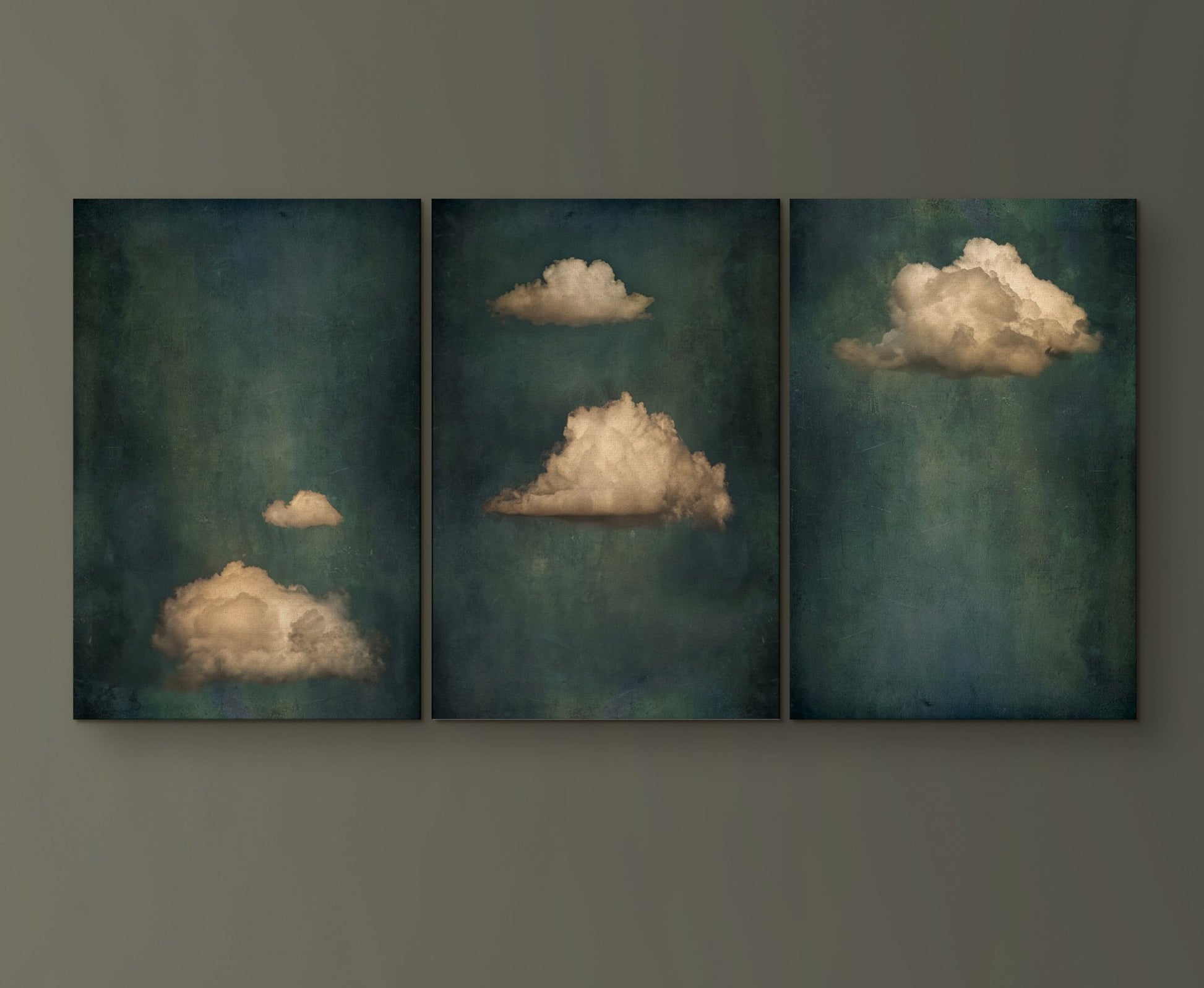 Sage | Set of 3 Antique Clouds - EasySugerSage | Set of 3 Antique CloudsFramed Canvas PrintsEasySugerEasySugerSage | Set of 3 Antique Clouds3 pieces of 16x24Premuim Gallery Wrap