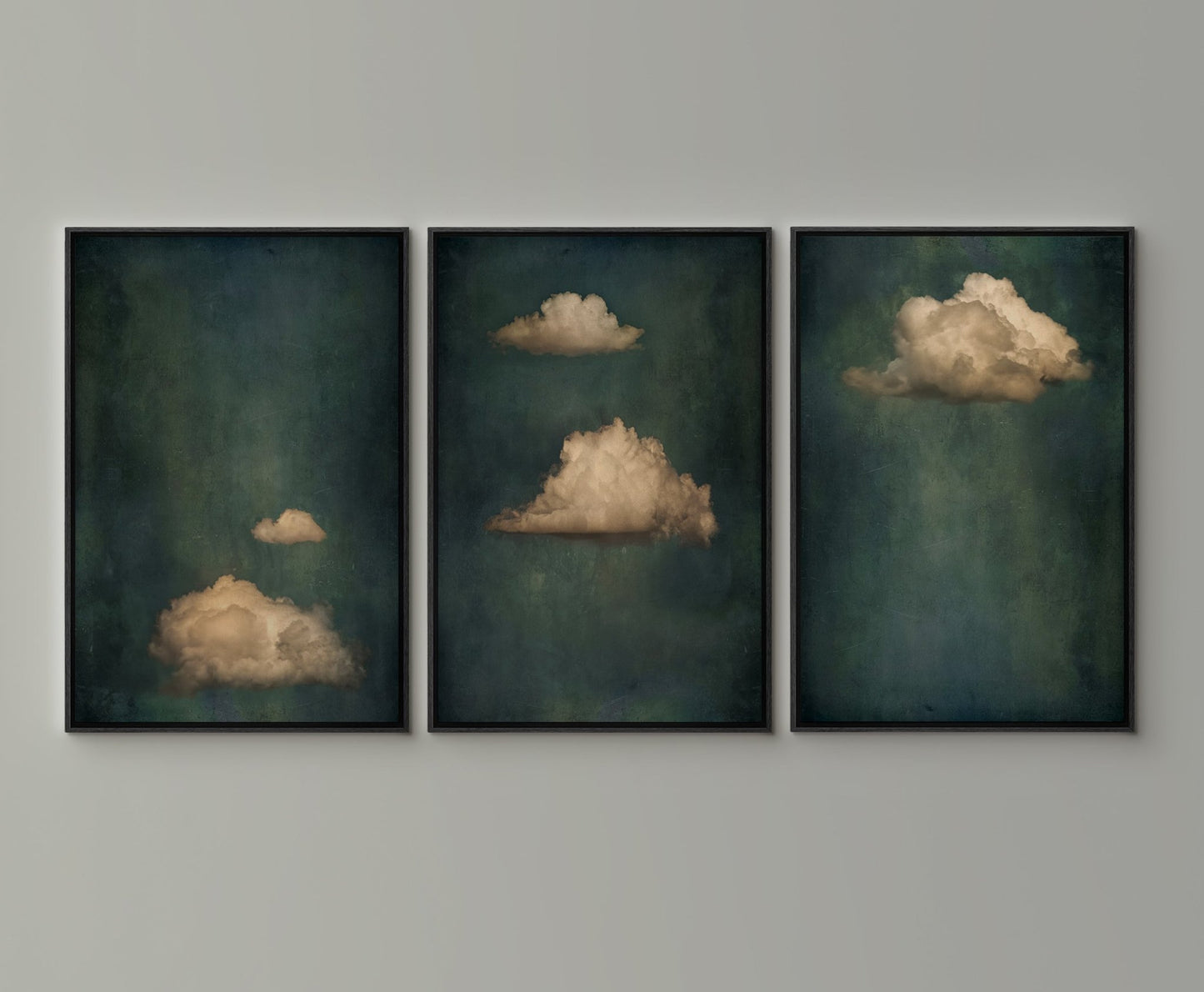 Sage | Set of 3 Antique Clouds - EasySugerSage | Set of 3 Antique CloudsFramed Canvas PrintsEasySugerEasySugerSage | Set of 3 Antique Clouds3 pieces of 16x24Black