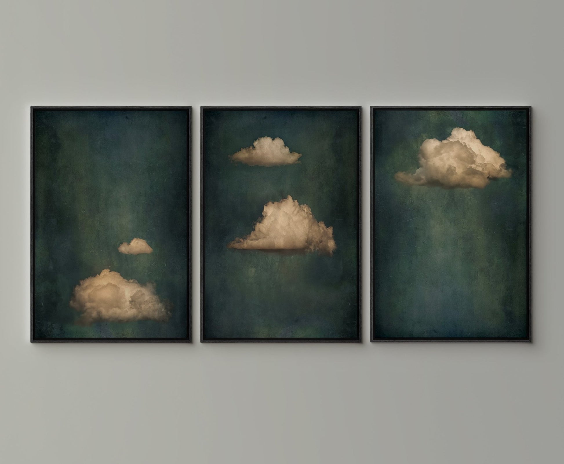 Sage | Set of 3 Antique Clouds - EasySugerSage | Set of 3 Antique CloudsFramed Canvas PrintsEasySugerEasySugerSage | Set of 3 Antique Clouds3 pieces of 16x24Black