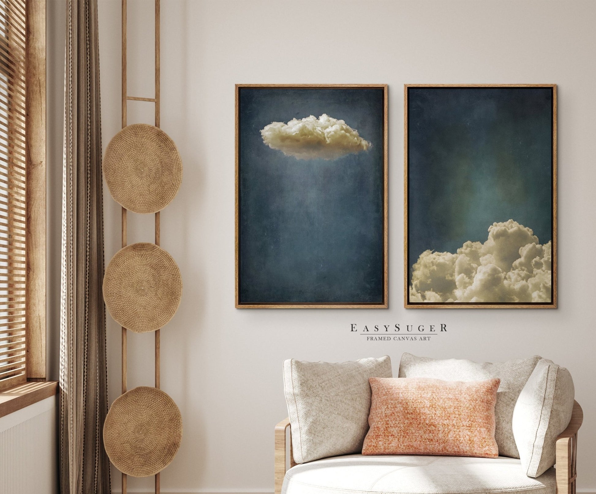 Set of 2 Moody Clouds - EasySugerSet of 2 Moody CloudsFramed Canvas PrintsEasySugerEasySugerSet of 2 Moody Clouds2 Pieces of 16x24Light