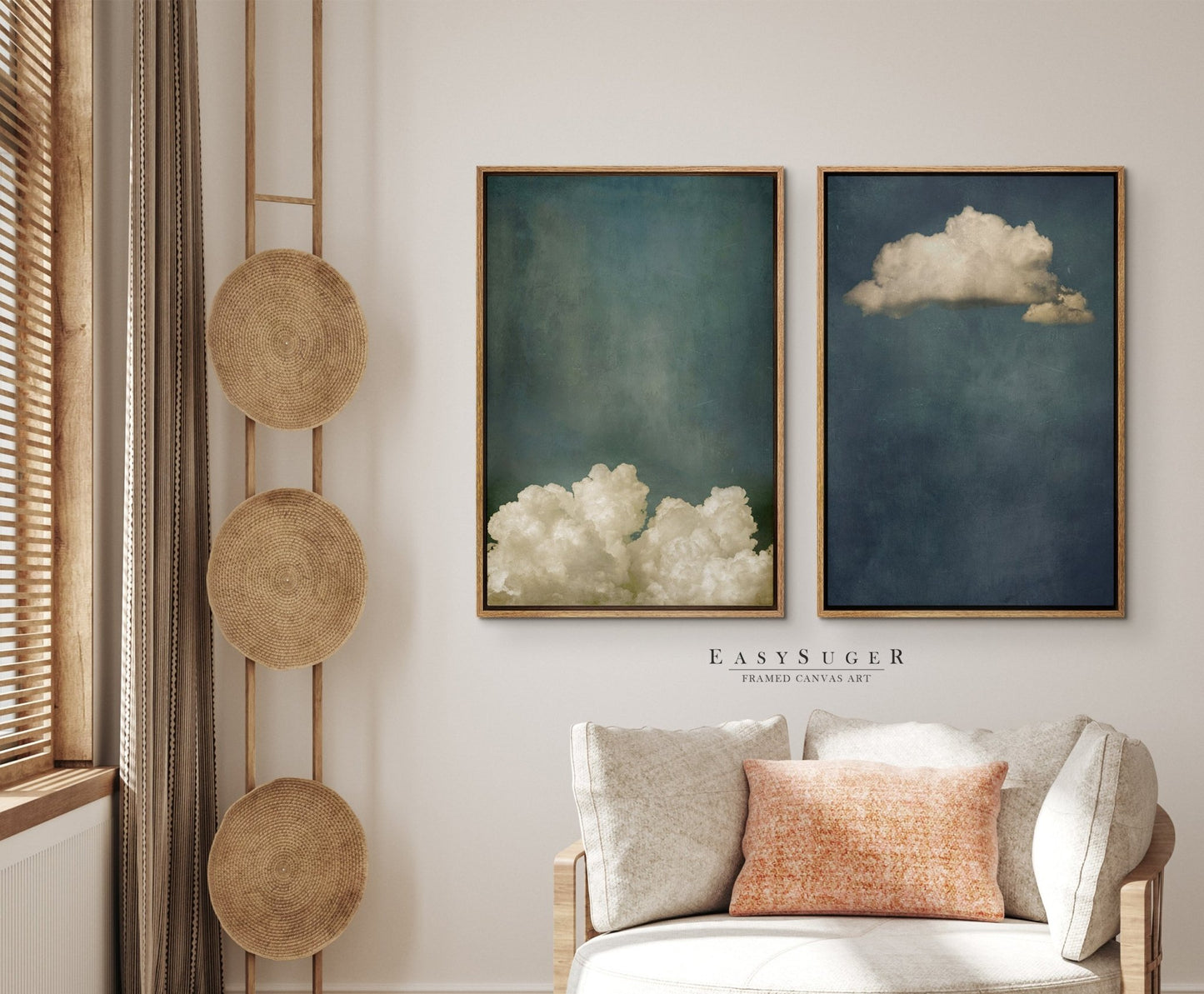 Set of 2 Moody Clouds - EasySugerSet of 2 Moody CloudsFramed Canvas PrintsEasySugerEasySugerSet of 2 Moody Clouds2 Pieces of 16x24Light