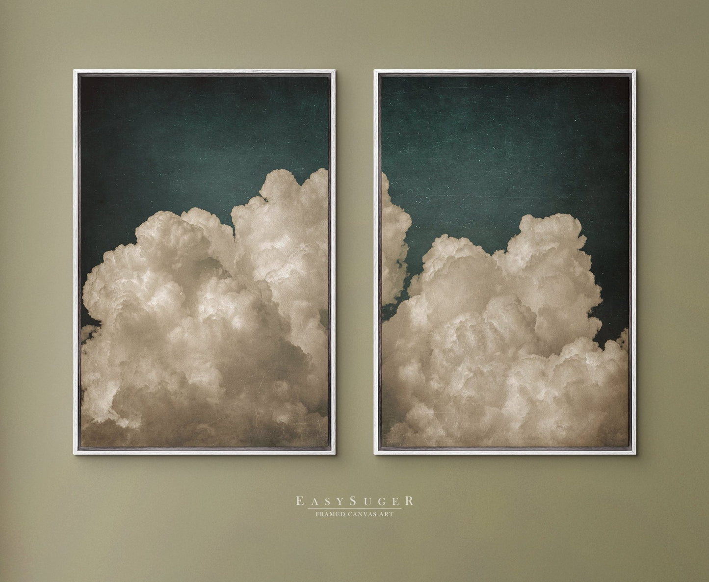 Set of 2 Moody Clouds - EasySugerSet of 2 Moody CloudsFramed Canvas PrintsEasySugerEasySugerSet of 2 Moody Clouds2 Pieces of 16x24Light