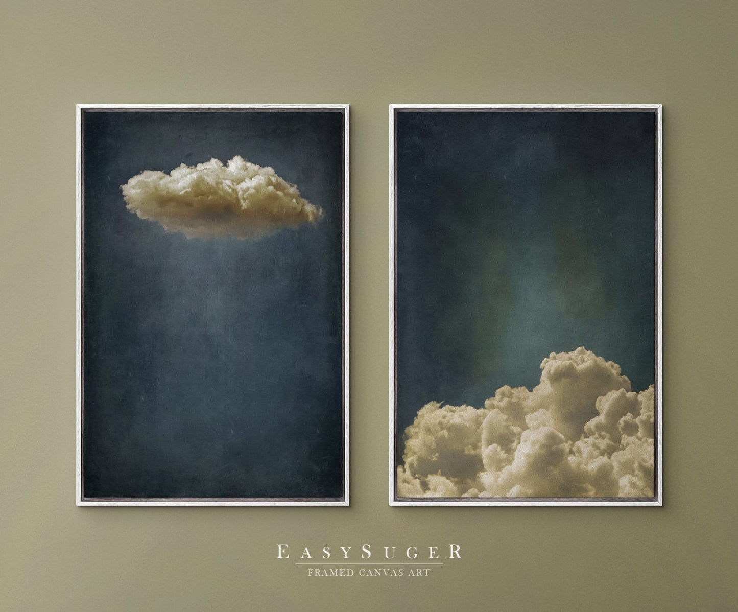 Set of 2 Moody Clouds - EasySugerSet of 2 Moody CloudsFramed Canvas PrintsEasySugerEasySugerSet of 2 Moody Clouds2 Pieces of 16x24Light