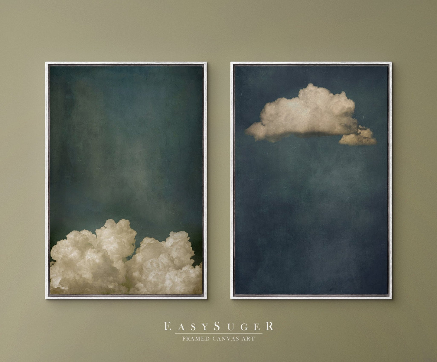 Set of 2 Moody Clouds - EasySugerSet of 2 Moody CloudsFramed Canvas PrintsEasySugerEasySugerSet of 2 Moody Clouds2 Pieces of 16x24Light