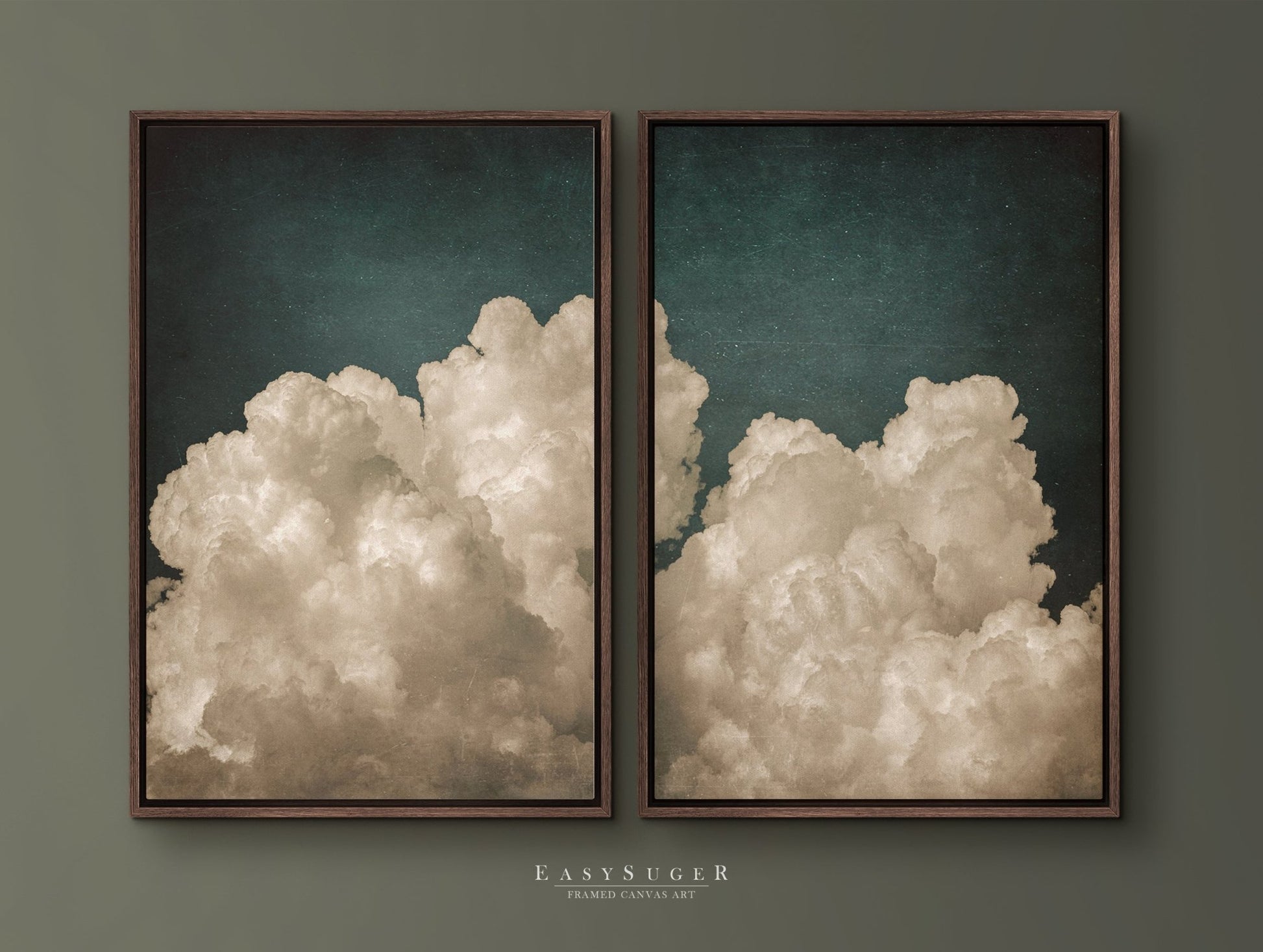 Set of 2 Moody Clouds - EasySugerSet of 2 Moody CloudsFramed Canvas PrintsEasySugerEasySugerSet of 2 Moody Clouds2 Pieces of 16x24Light