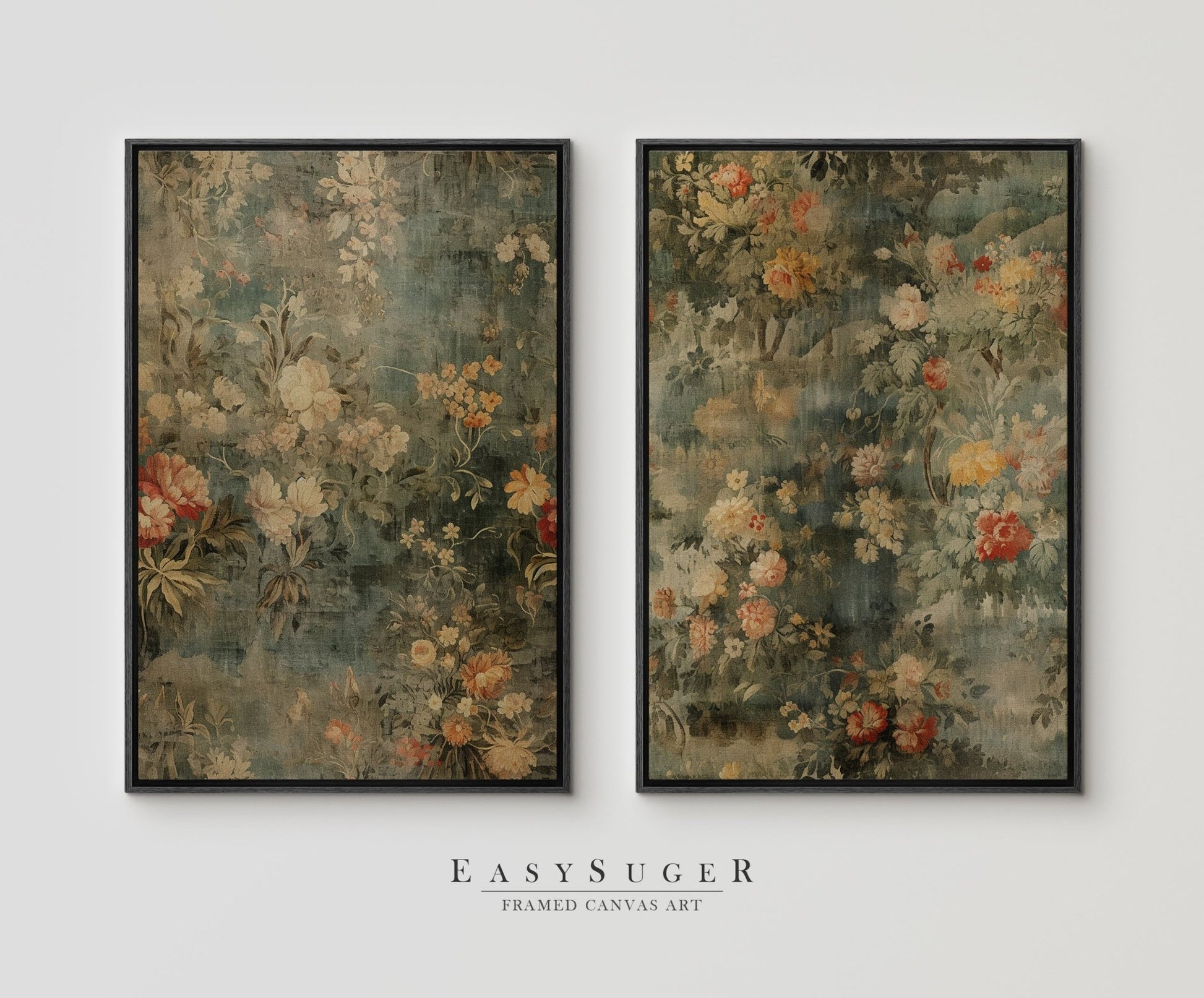 Set of 2 Vintage Tapestry - EasySugerSet of 2 Vintage TapestryFramed Canvas PrintsEasySugerEasySugerSet of 2 Vintage Tapestry2 pieces of 24x16Walnut