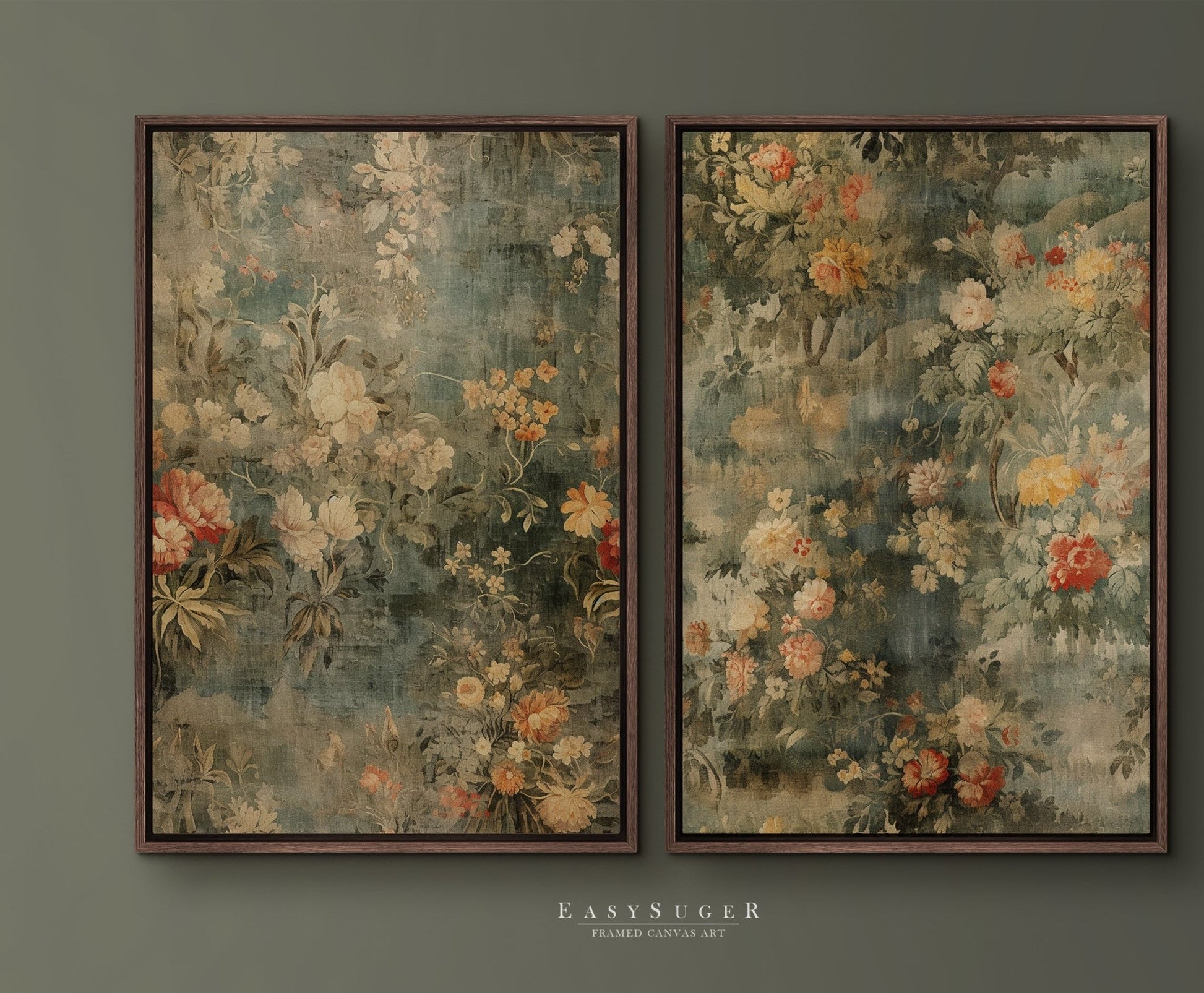 Set of 2 Vintage Tapestry - EasySugerSet of 2 Vintage TapestryFramed Canvas PrintsEasySugerEasySugerSet of 2 Vintage Tapestry2 pieces of 24x16Light