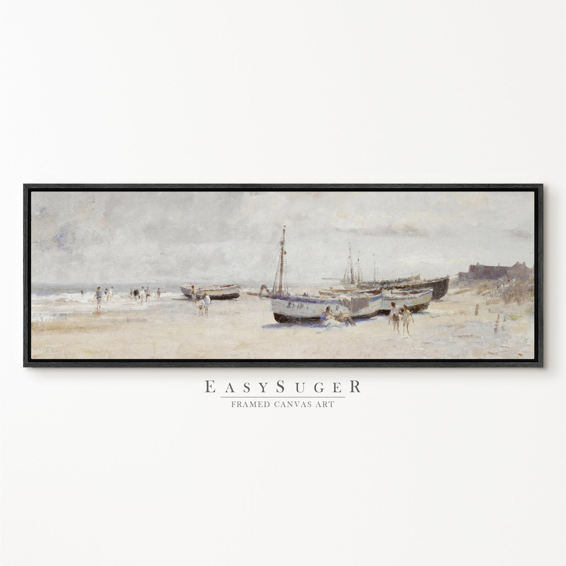 Summer Beach 1875 - EasySugerSummer Beach 1875Framed Canvas PrintsEasySugerEasySugerSummer Beach 187536x12Black