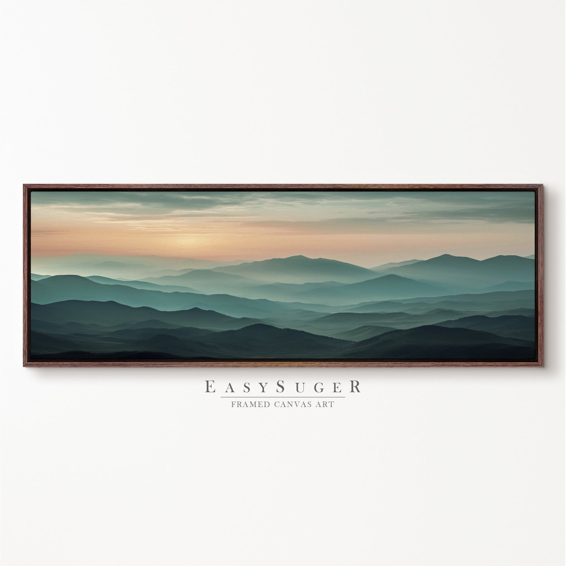 Sunset Mountain View II - EasySugerSunset Mountain View IIFramed Canvas PrintsEasySugerEasySugerSunset Mountain View II36x12Walnut