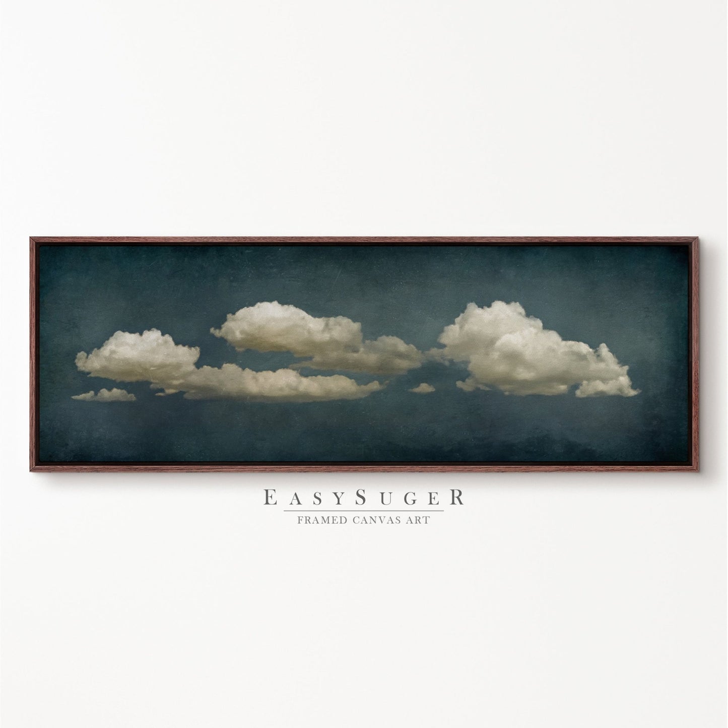 Ultra Wide Moody Clouds Wall art - EasySugerUltra Wide Moody Clouds Wall artFramed Canvas PrintsEasySugerEasySugerUltra Wide Moody Clouds Wall art36x12Walnut