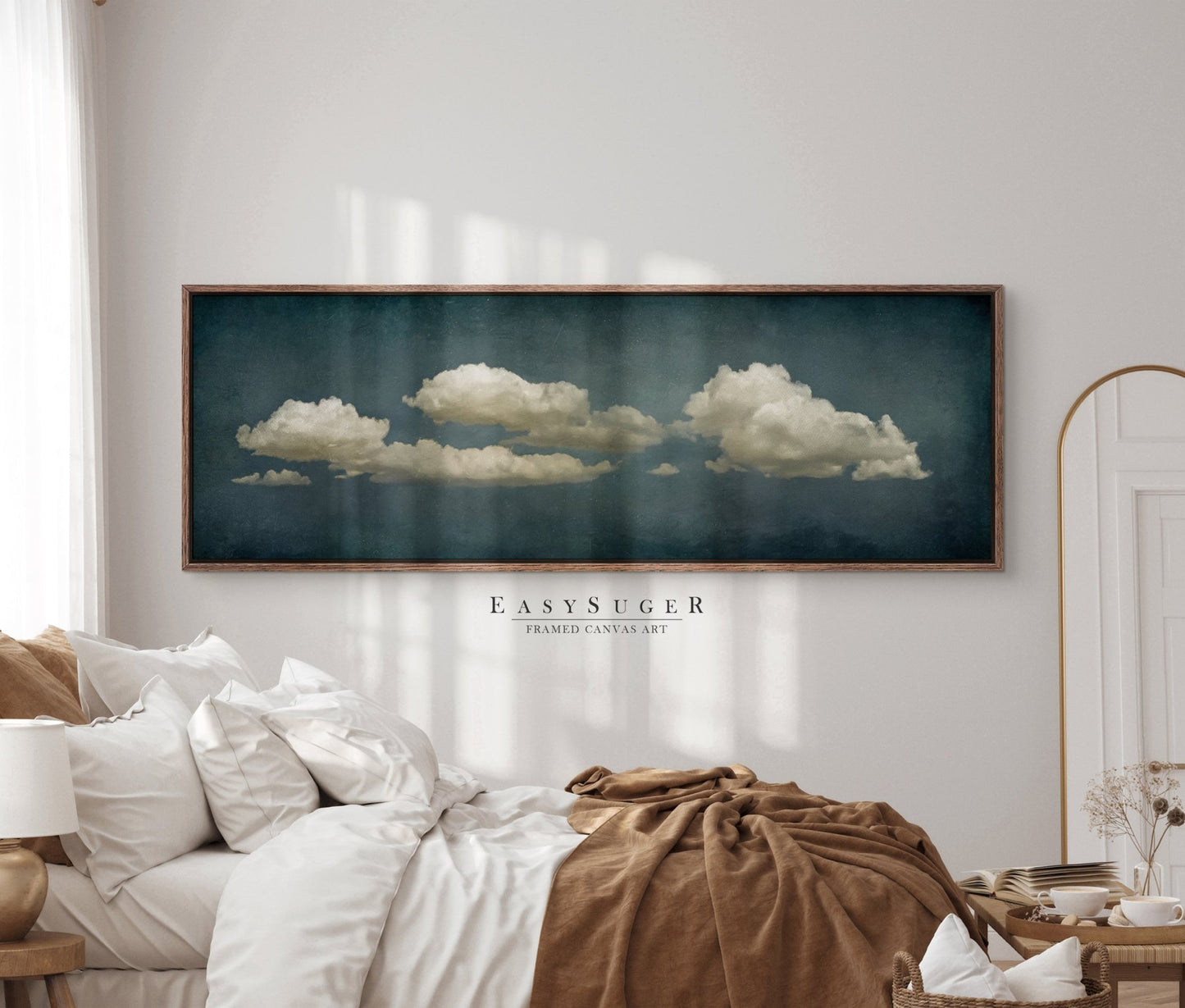 Ultra Wide Moody Clouds Wall art - EasySugerUltra Wide Moody Clouds Wall artFramed Canvas PrintsEasySugerEasySugerUltra Wide Moody Clouds Wall art36x12Walnut