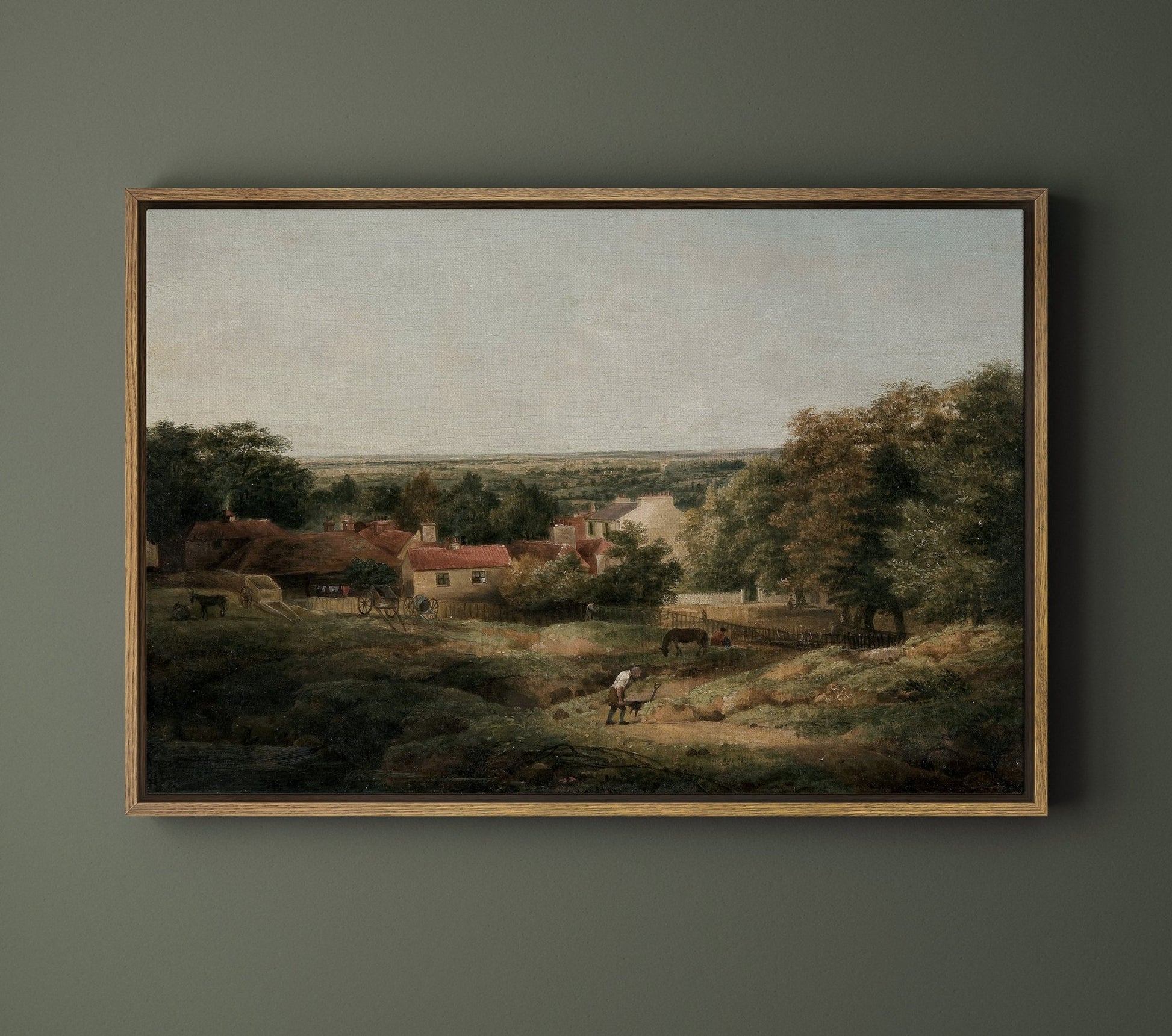 Vintage Country Landscape - EasySugerVintage Country LandscapeFramed Canvas PrintsEasySugerEasySugerVintage Country Landscape24x16Natural