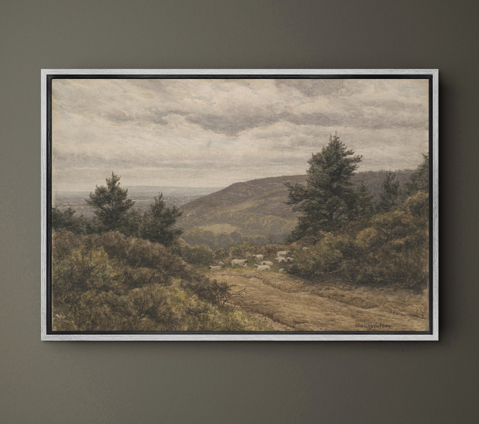 Vintage Country Landscape - EasySugerVintage Country LandscapeFramed Canvas PrintsEasySugerEasySugerVintage Country Landscape24x16Natural