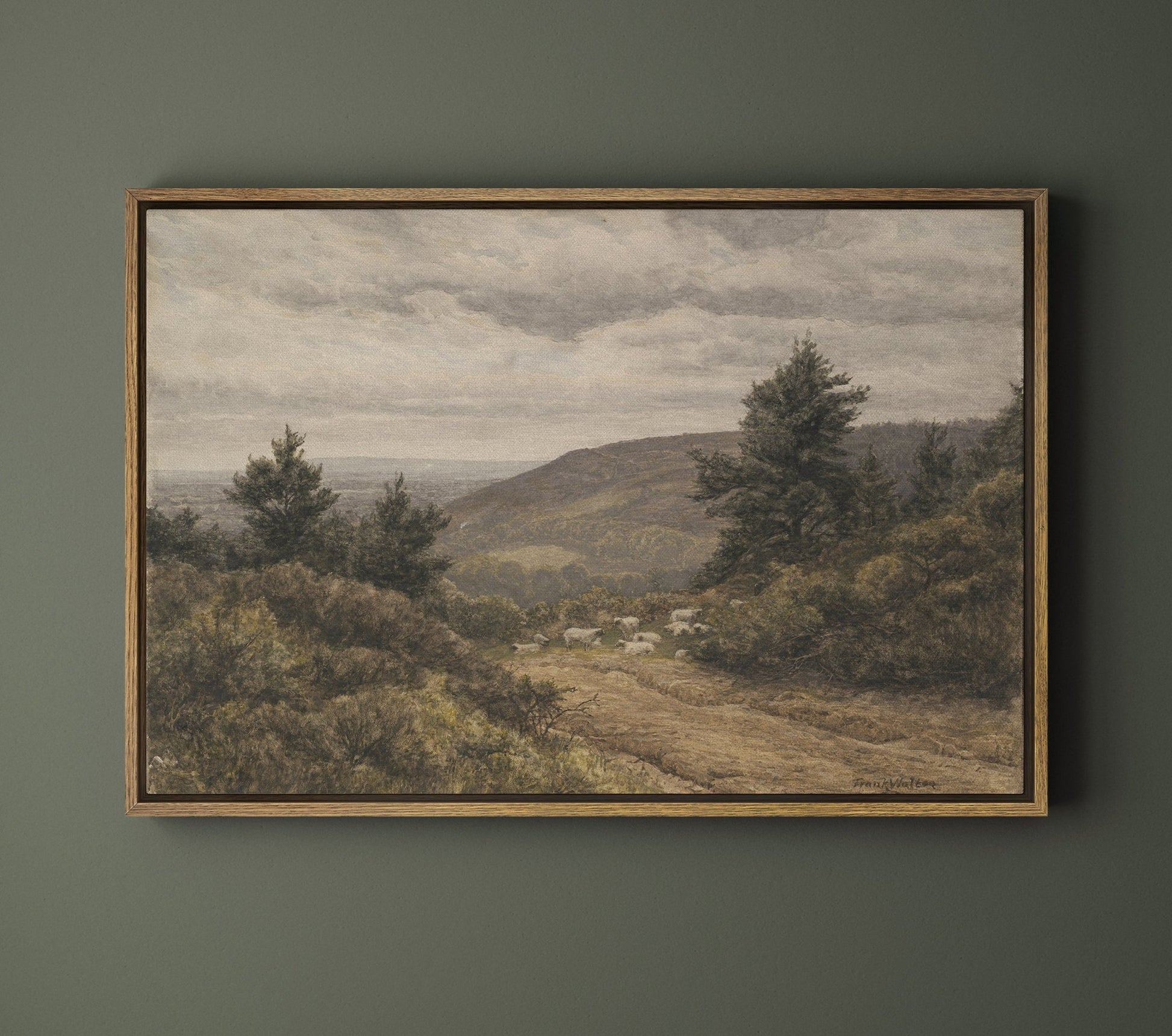 Vintage Country Landscape - EasySugerVintage Country LandscapeFramed Canvas PrintsEasySugerEasySugerVintage Country Landscape24x16Natural