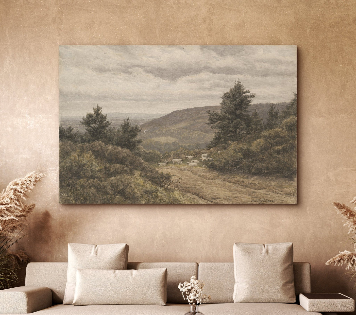 Vintage Country Landscape - EasySugerVintage Country LandscapeFramed Canvas PrintsEasySugerEasySugerVintage Country Landscape24x16Natural